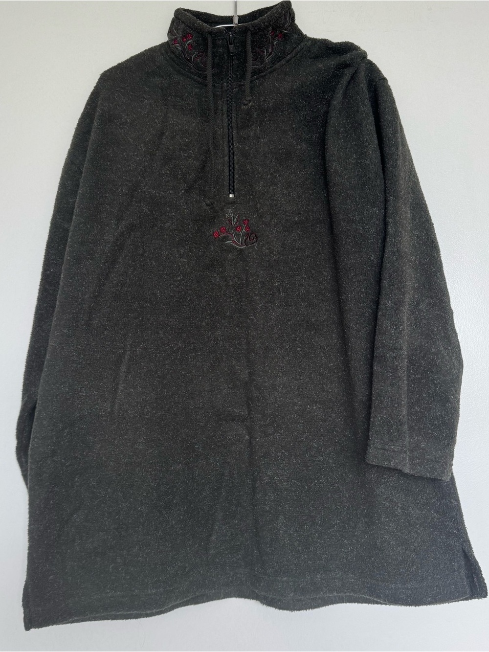 VTG Victoria's Secret Country Fleece Oversized Tunic Sweater S Khaki Green
